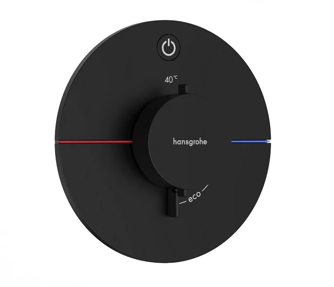 Смеситель Hansgrohe ShowerSelect Comfort S, 15553670, для душа, термостатический, черный матовый - Gidratop.ru изображение