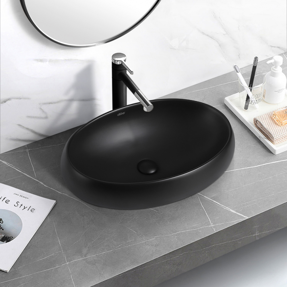 Раковина накладная ABBER Bequem AC2102MB черная матовая - Gidratop.ru изображение