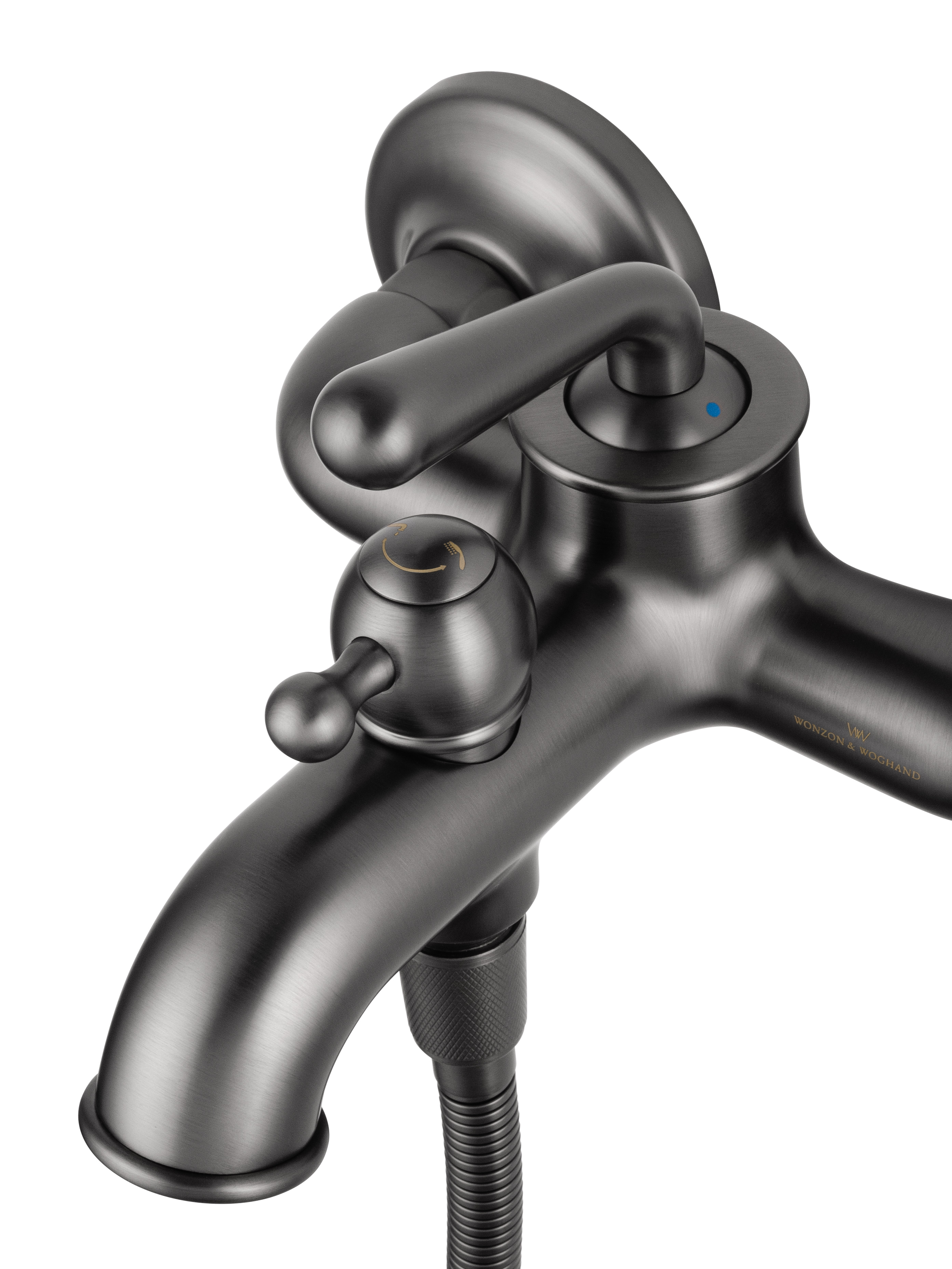 Смеситель для ванны с душем WONZON & WOGHAND STEAM, Темный графит (WW-88639008-BGM) - Gidratop.ru изображение