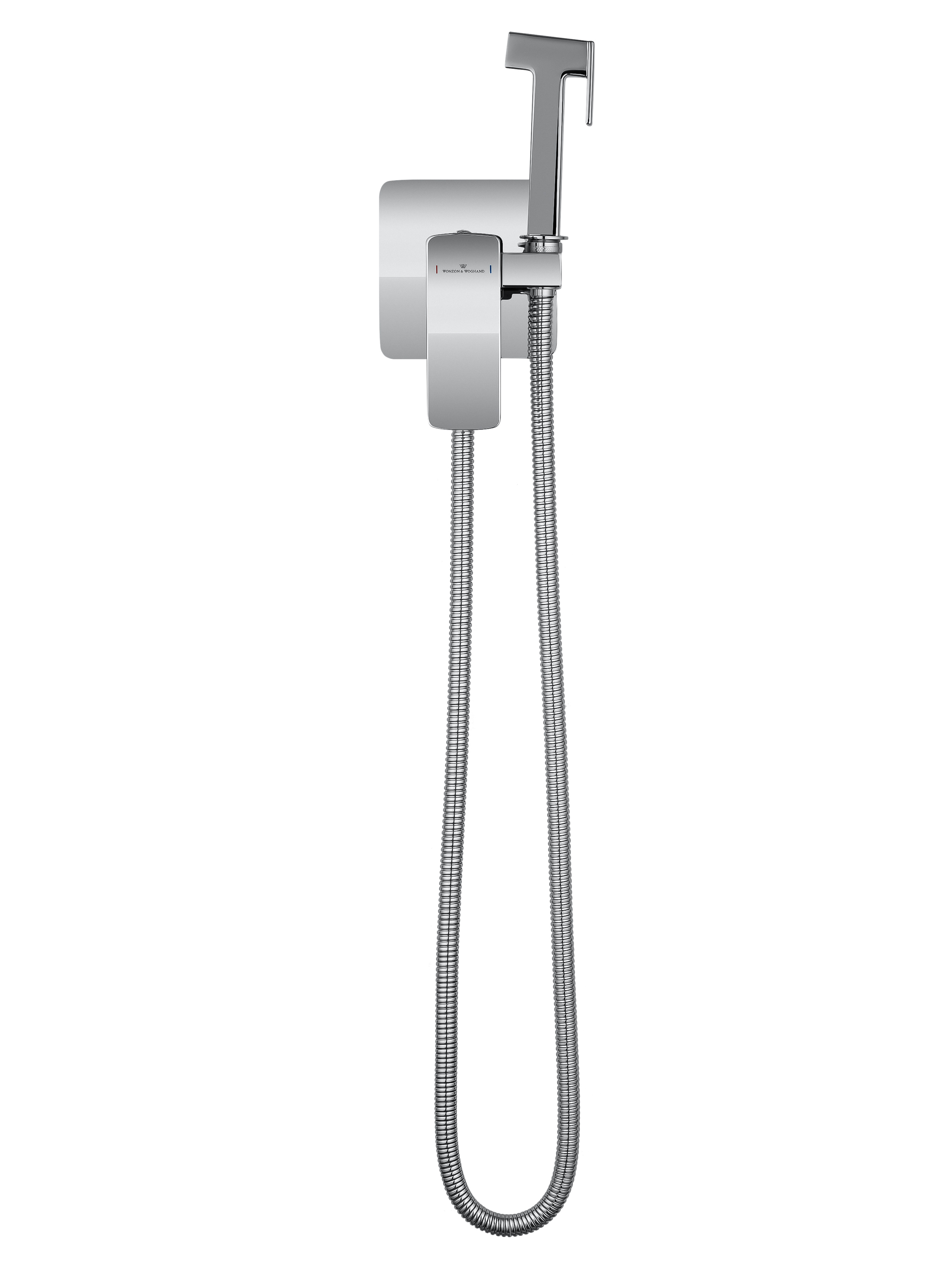 Смеситель с гигиеническим душем встраиваемый WONZON & WOGHAND EDGE, Хром (WW-88829003-CR) - Gidratop.ru изображение