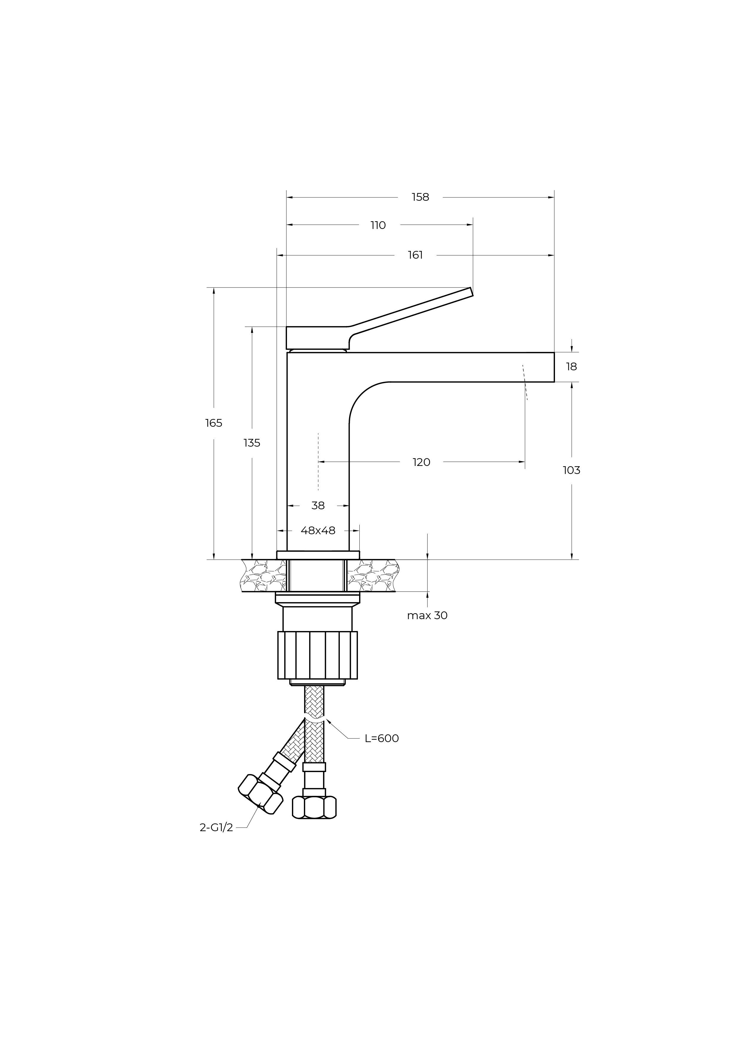 ALBANO Смеситель для раковины без донного клапана, хром ALBANO-LVM-CRM-W0 - Gidratop.ru изображение