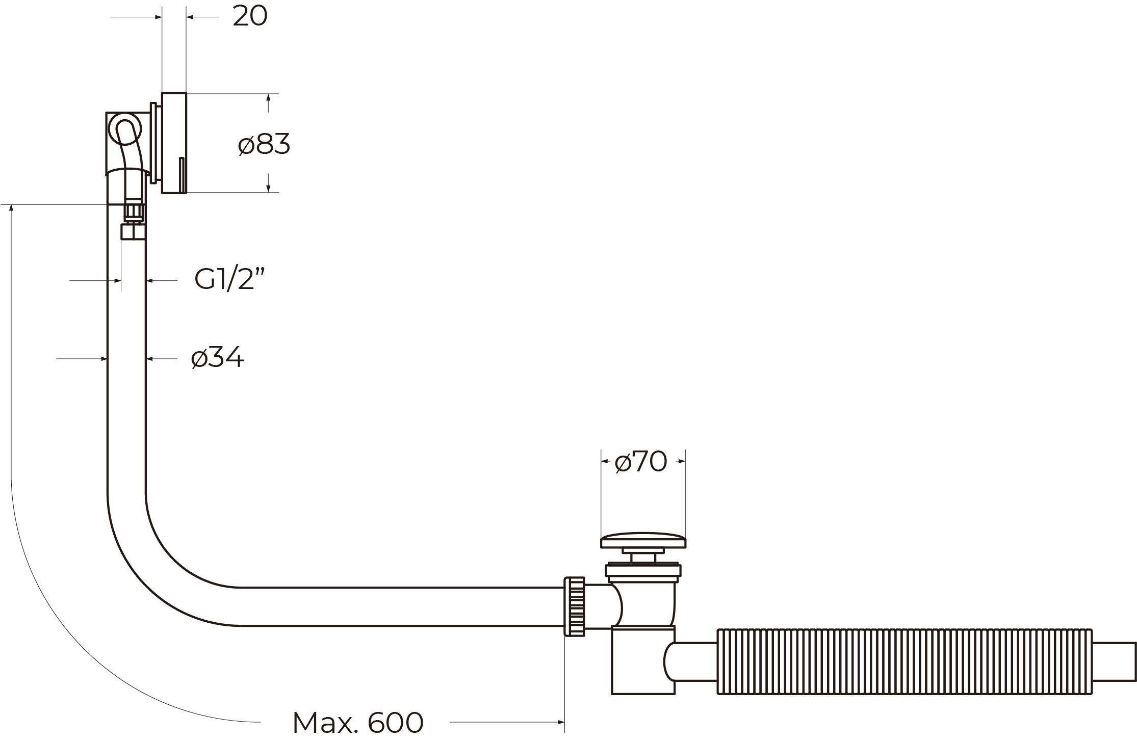 Слив-перелив для BB28, BB29 BB2829-OVF-CRM, хром - Gidratop.ru изображение