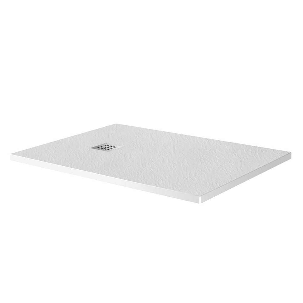 Душевой поддон из искусственного мрамора в комплекте с сифоном BelBagno UNO TRAY-MR-UNO-AH-160/90-35-W-CR - Gidratop.ru изображение