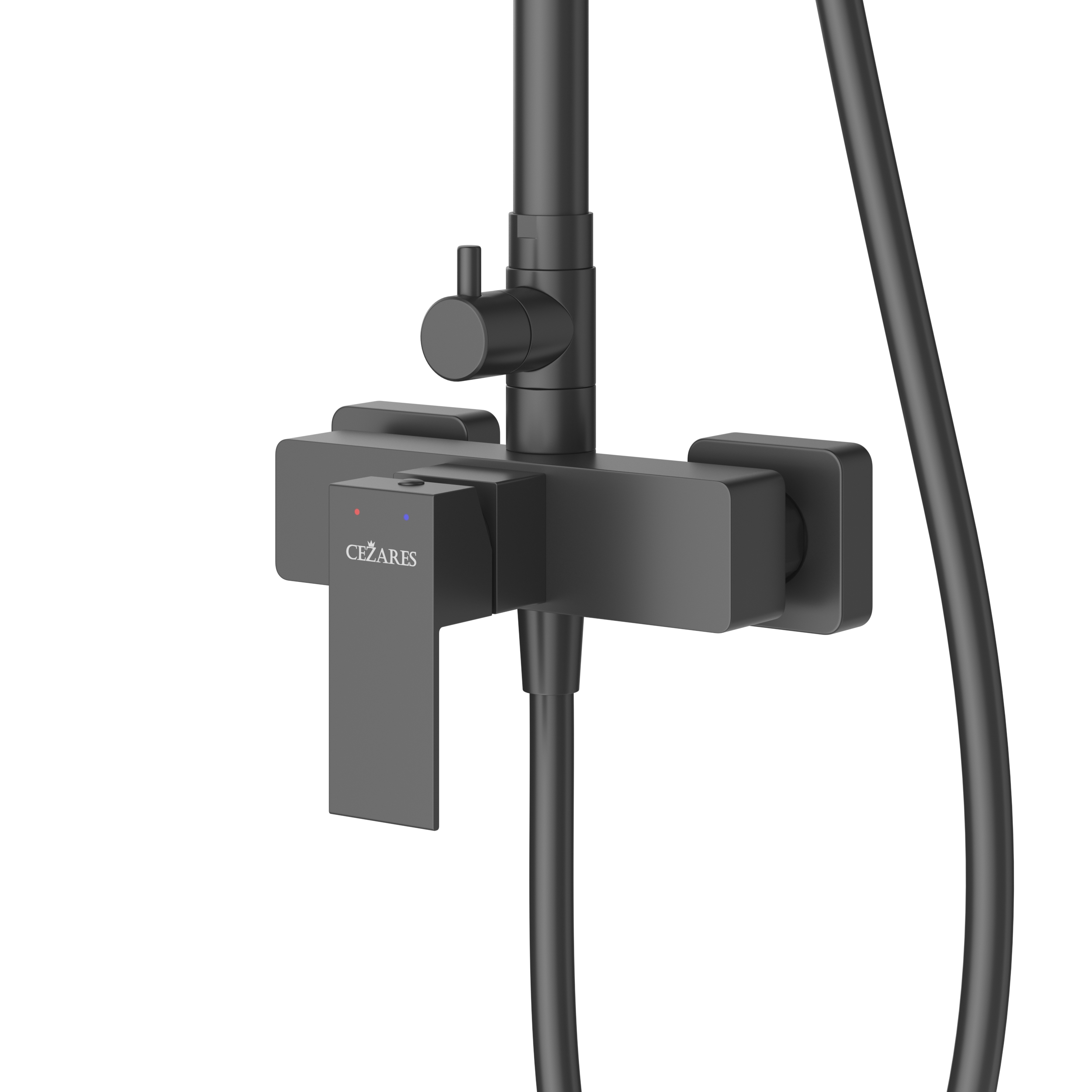 SLIDER-CD-NOP Душевая стойка со смесителем, черный матовый - Gidratop.ru изображение