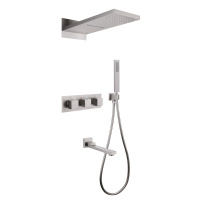 Душевая система ABBER Daheim AF8253SP скрытого монтажа с изливом, термостат, хром - Gidratop.ru изображение