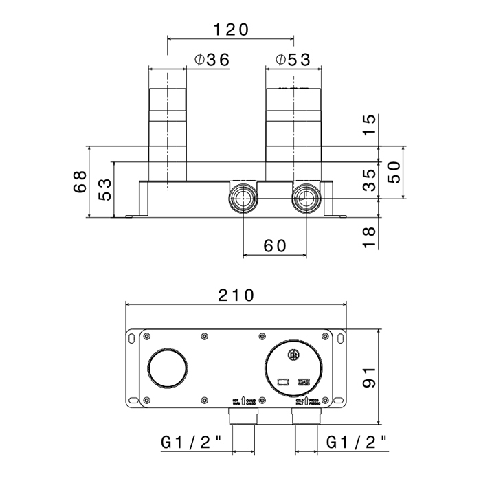 Newform Встраиваемая часть смесителя однорычажного 1/2", для: смесителя на раковину из стены/душевого смесителя/гиг душа - Gidratop.ru изображение