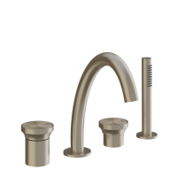 GESSI Origini смеситель для ванны на 4 отв, с ручной лейкой цвет: Finox Brushed Nickel - Gidratop.ru изображение