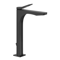 GESSI Rilievo смеситель для раковины на 1 отв. с донным клапаном  h=297мм, излив 154мм , цвет: nero XL - Gidratop.ru изображение