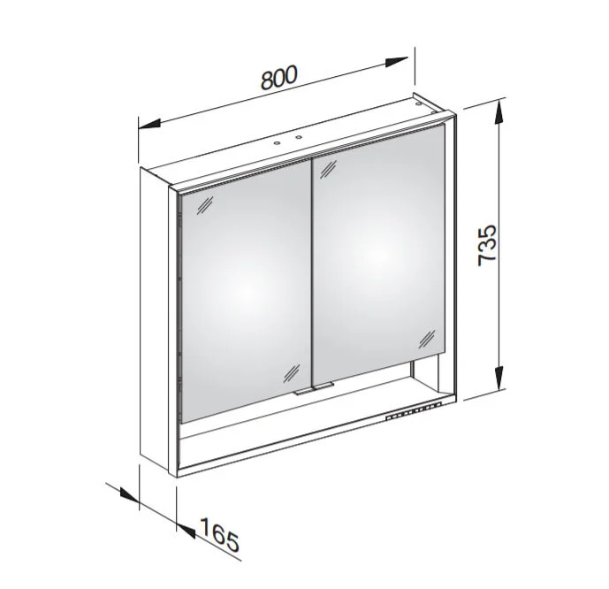 Зеркальный шкаф Keuco Royal Lumos 14302171301 c подсветкой, серебрянный - Gidratop.ru изображение