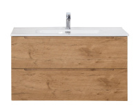 ETNA База под раковину подвесная с двумя выкатными ящиками, с доводчиками, Rovere Nature, 1000x455x500, ETNA-1000-2C-SO-RN-P - Gidratop.ru изображение