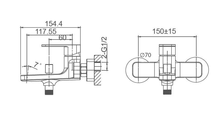 Смеситель для ванны WONZON & WOGHAND ARNIE, Хром (WW-693101-CR) - Gidratop.ru изображение