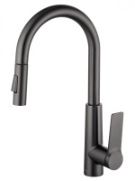 Смеситель для кухни с выдвижным изливом WONZON & WOGHAND, Темный графит (WW-A20782-BGG) - Gidratop.ru изображение