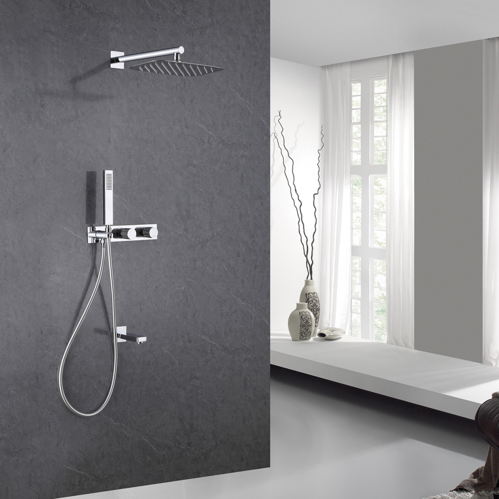 Душевая система ABBER Rund AF8717 скрытого монтажа с изливом, хром - Gidratop.ru изображение