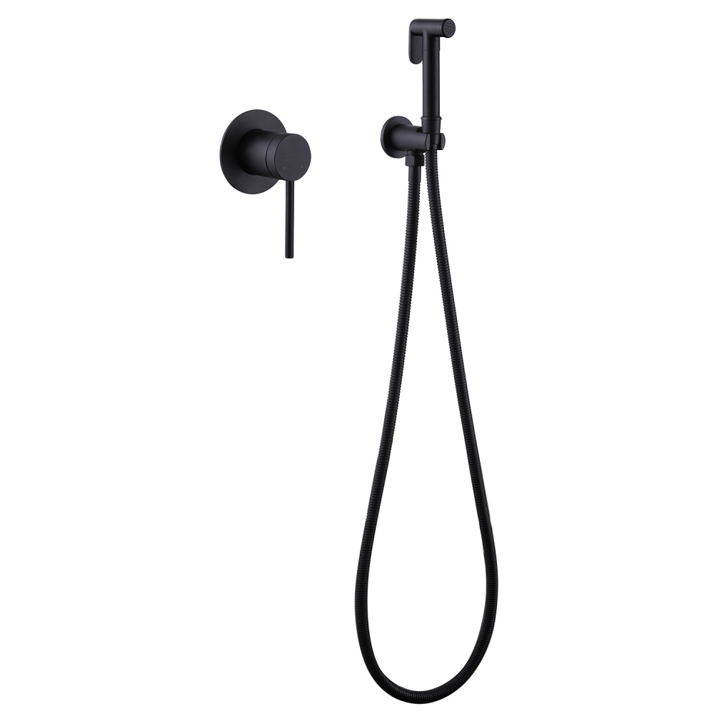 Смеситель ABBER Emotion AF8825B с гигиеническим душем, черный матовый - Gidratop.ru изображение