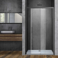 Душевая дверь Soft VDS-3SO150CLGM, 1500, вороненая сталь, стекло прозрачное - Gidratop.ru изображение