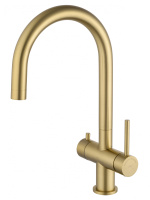 Смеситель для кухни c подключением фильтра WONZON & WOGHAND, Брашированное золото (WW-3211-BG) - Gidratop.ru изображение