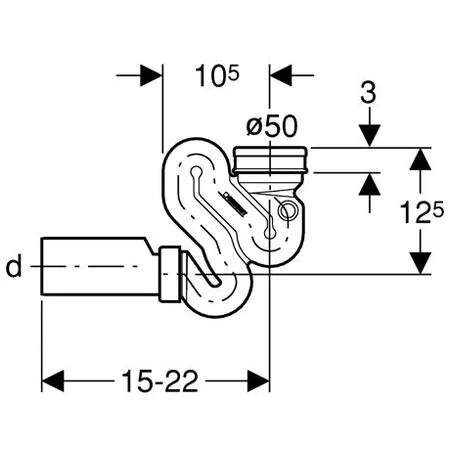 Сифон для писсуара Geberit 152.942.11.1, горизонтальный - Gidratop.ru изображение