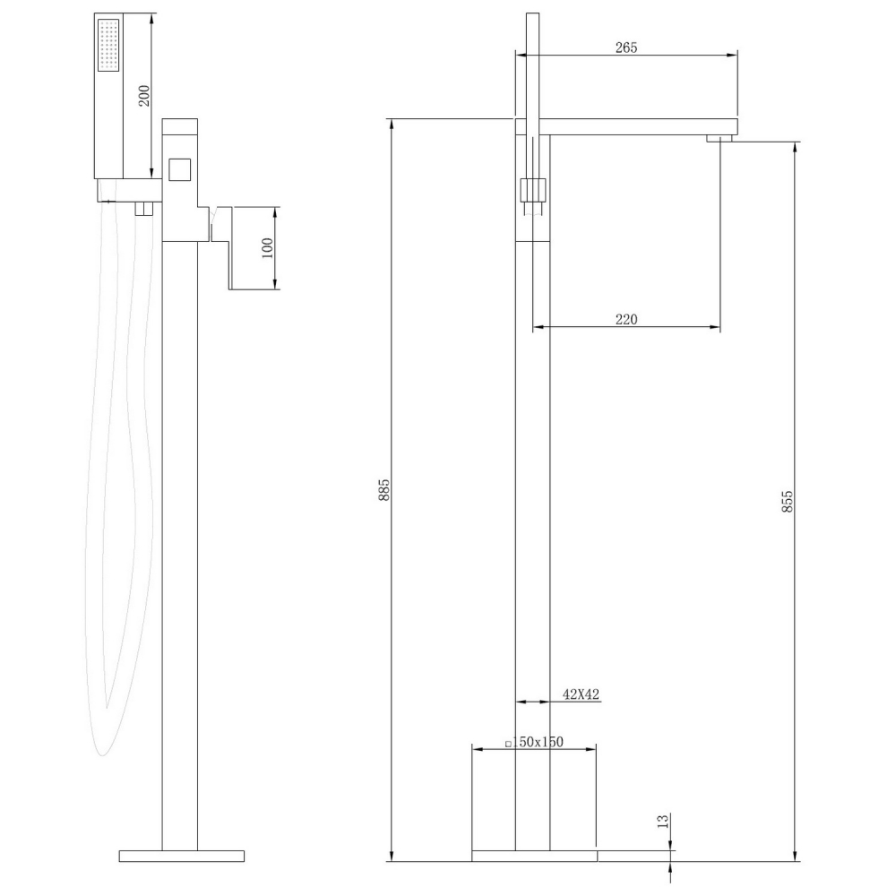 Смеситель ABBER Daheim AF8215W напольный, белый матовый - Gidratop.ru изображение