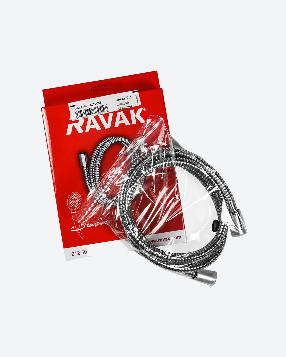 Душевой шланг из прочного пластика Ravak 912.50, 150 см, хром, X07P065 - Gidratop.ru изображение