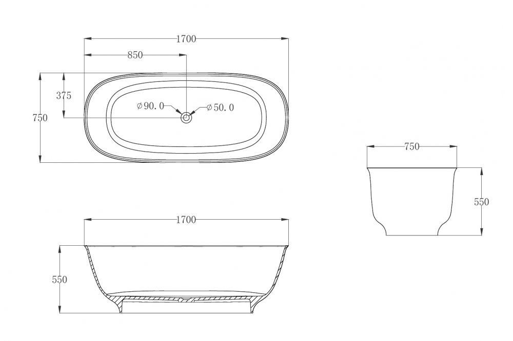 Прозрачная ванна ABBER Kristall AT9707Aquamarin бирюзовая - Gidratop.ru изображение