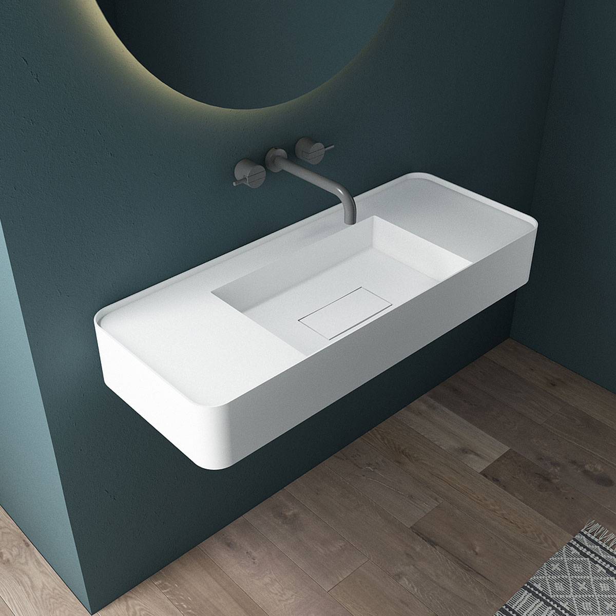 Раковина из искусственного камня Vincea VWB-6S312MW, 1200*400*150, подвесная, цвет белый матовый - Gidratop.ru изображение