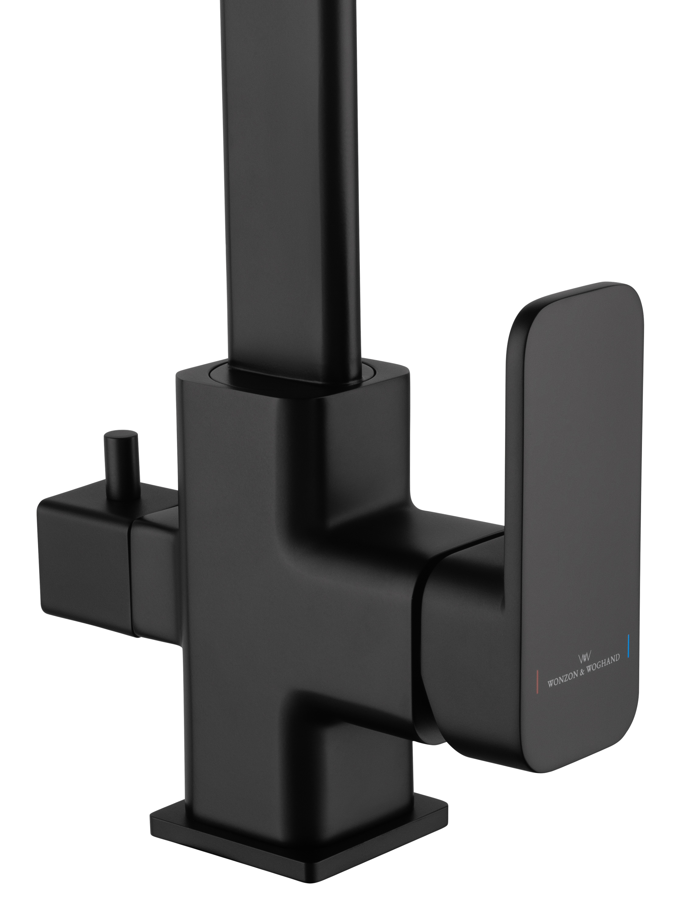 Смеситель для кухни с подключением фильтра WONZON & WOGHAND, Черный матовый (WW-88458004-MB) - Gidratop.ru изображение