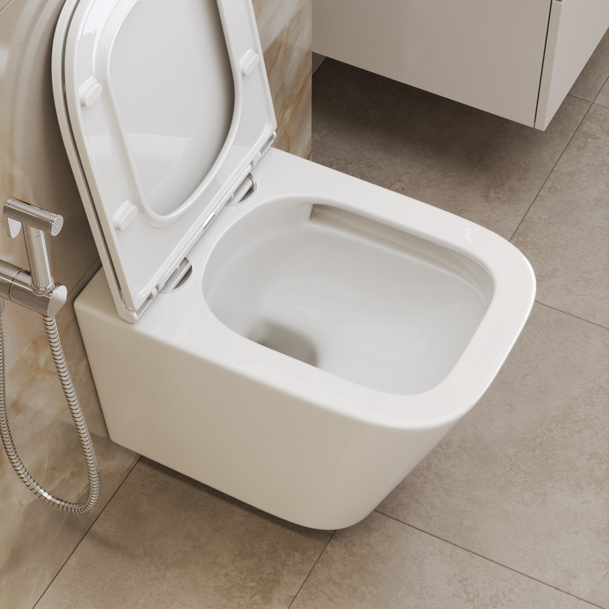 Унитаз подвесной безободковый со смывом TORNADO BelBagno ARDENTE-TOR BB520CH-TOR/BB2322SC - Gidratop.ru изображение