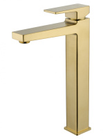 Смеситель для раковины высокий WONZON & WOGHAND CUBE 2.0, Брашированное золото (WW-88019068-BG) - Gidratop.ru изображение