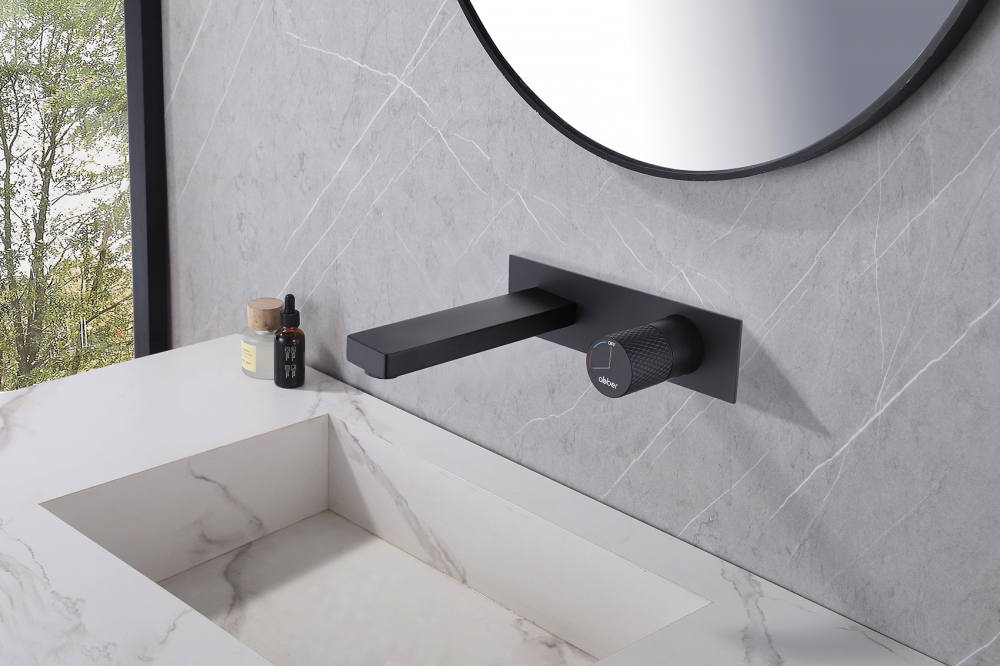 Смеситель ABBER Rund AF8712B для раковины скрытого монтажа, черный матовый - Gidratop.ru изображение