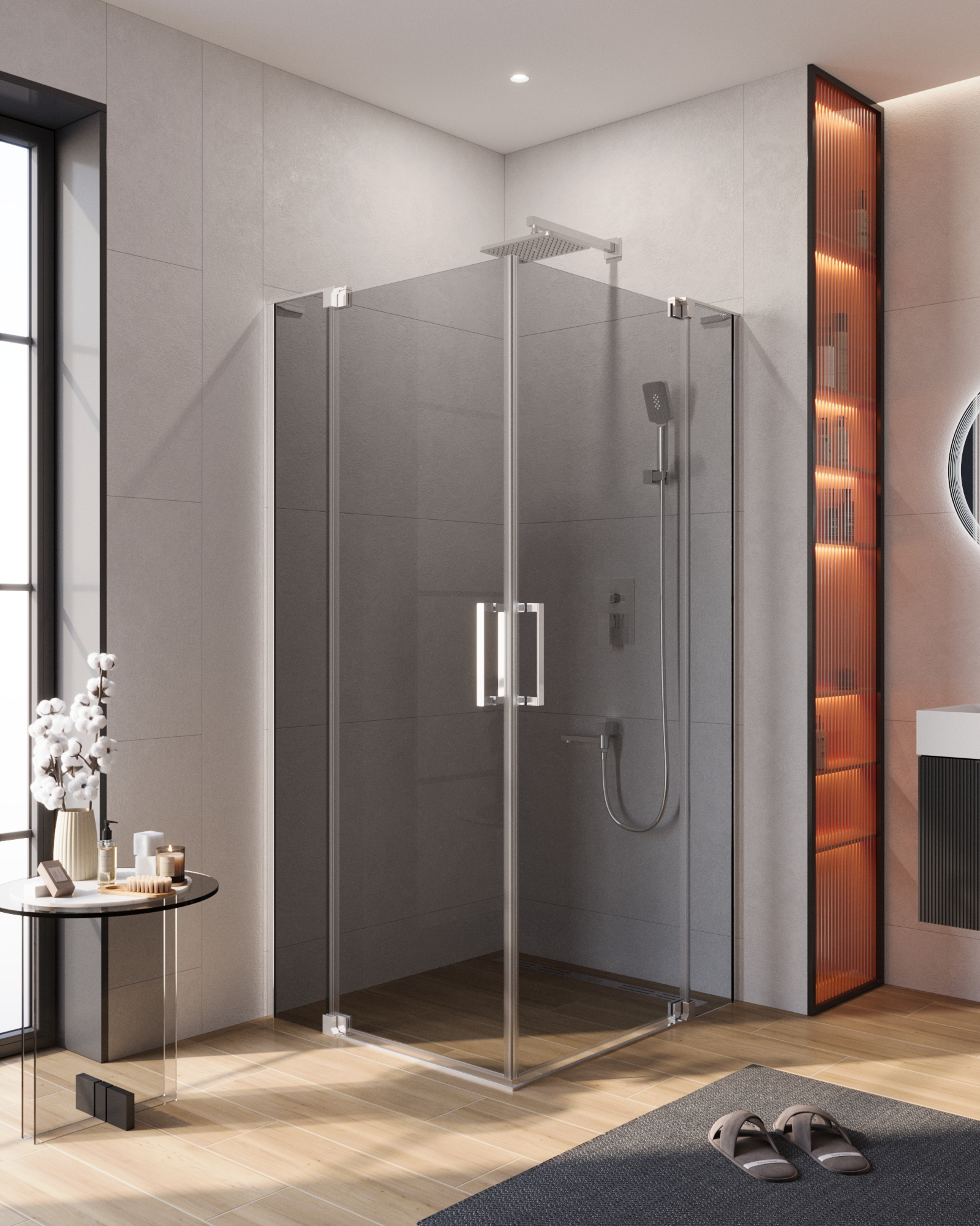 Душевой уголок CEZARES SLIDER-A-2-100/110-GRIGIO-Cr - Gidratop.ru изображение