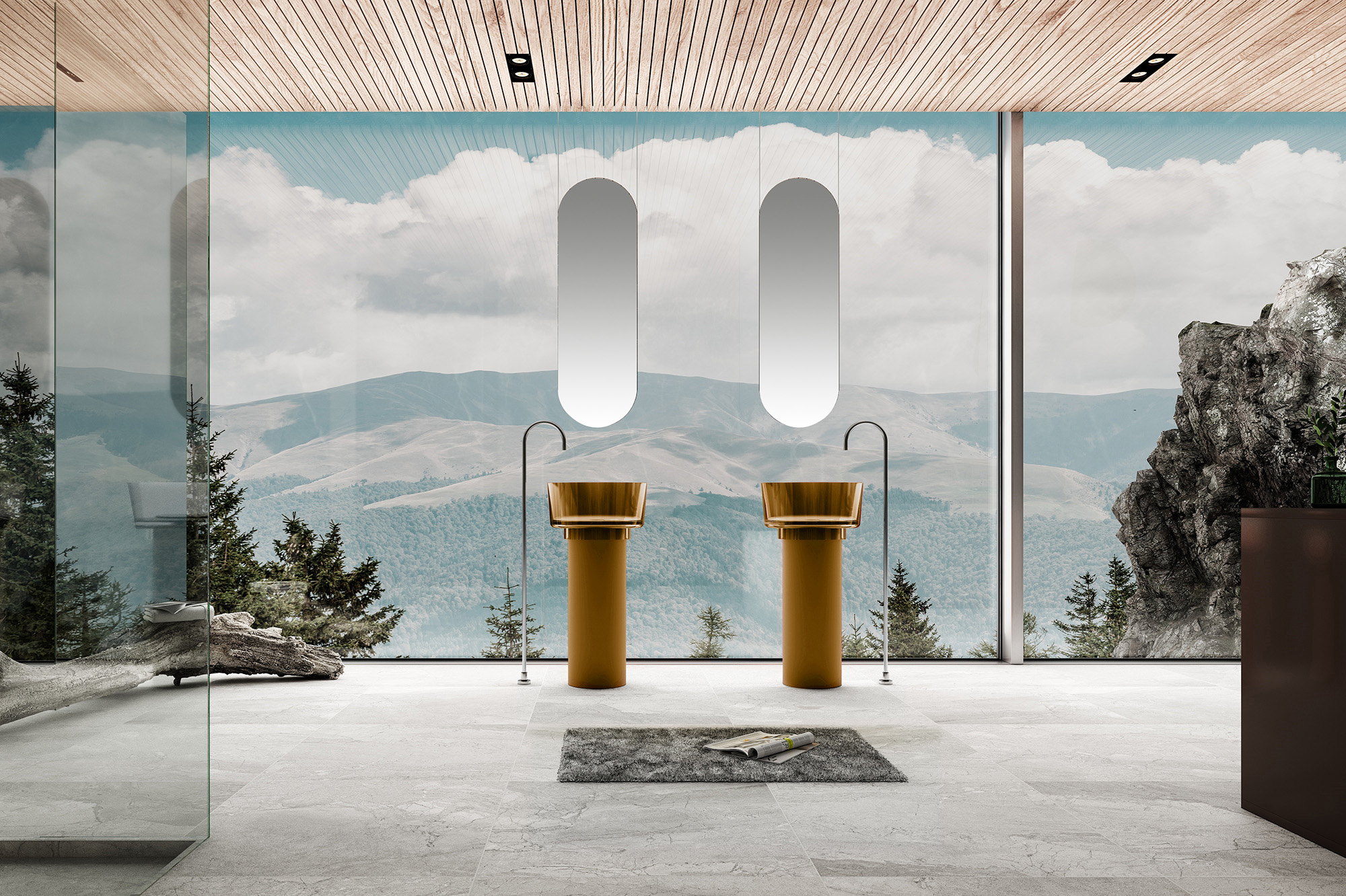 Раковина отдельностоящая прозрачная ABBER Kristall AT2702Vesuvian-H оливковая - Gidratop.ru изображение