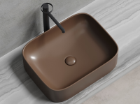 Умывальник чаша накладная прямоугольная (цвет Темно-x - Gidratop.ru изображение