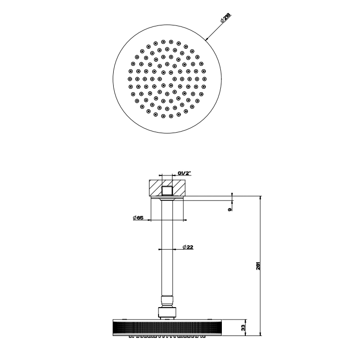 GESSI INCISO потолочная верхний душ шарнирная на 1/2,Oslash;218 мм, цвет: хром - Gidratop.ru изображение