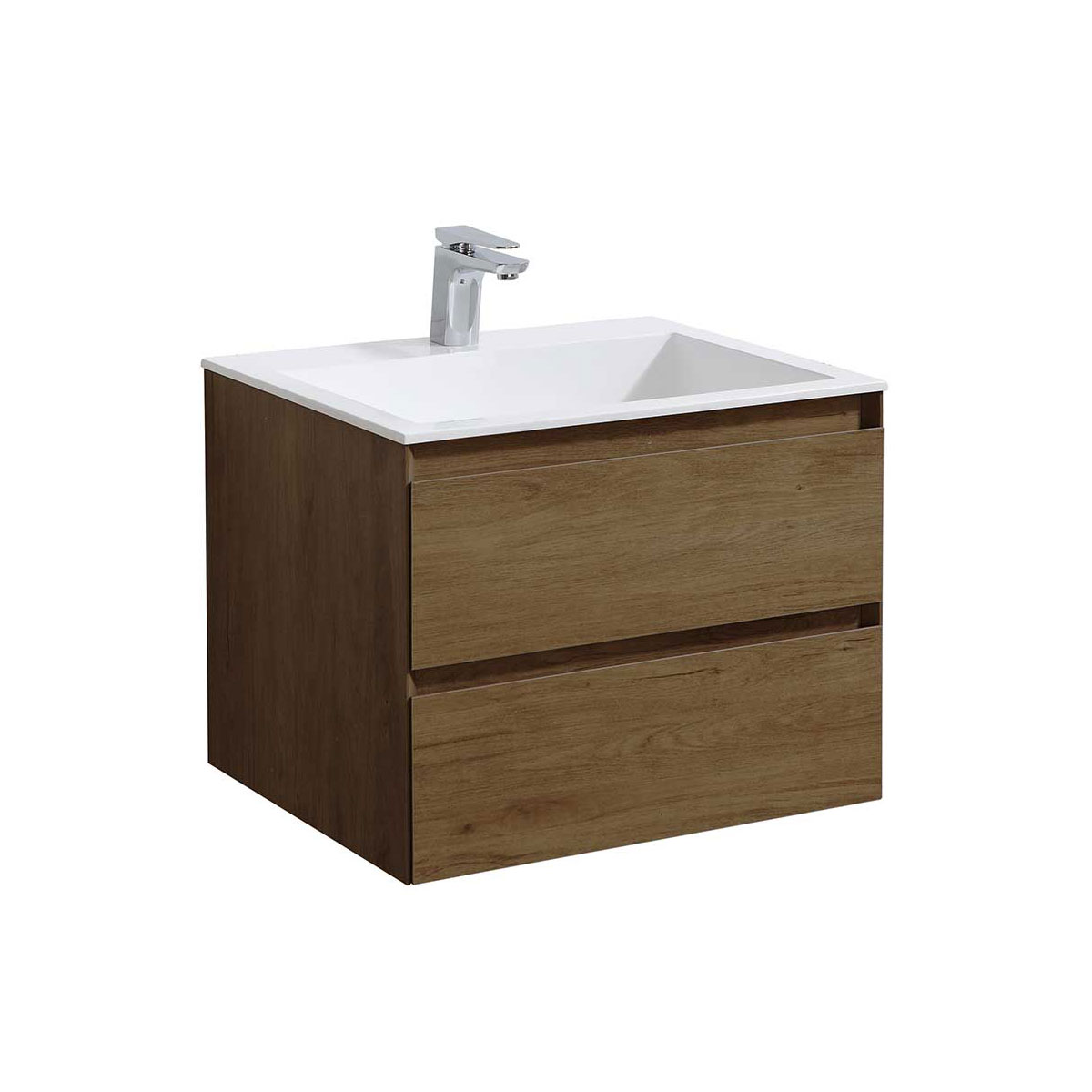 База под раковину Luka 600 подвесная, 2 выкатных ящика soft-close, T.Oak - Gidratop.ru изображение