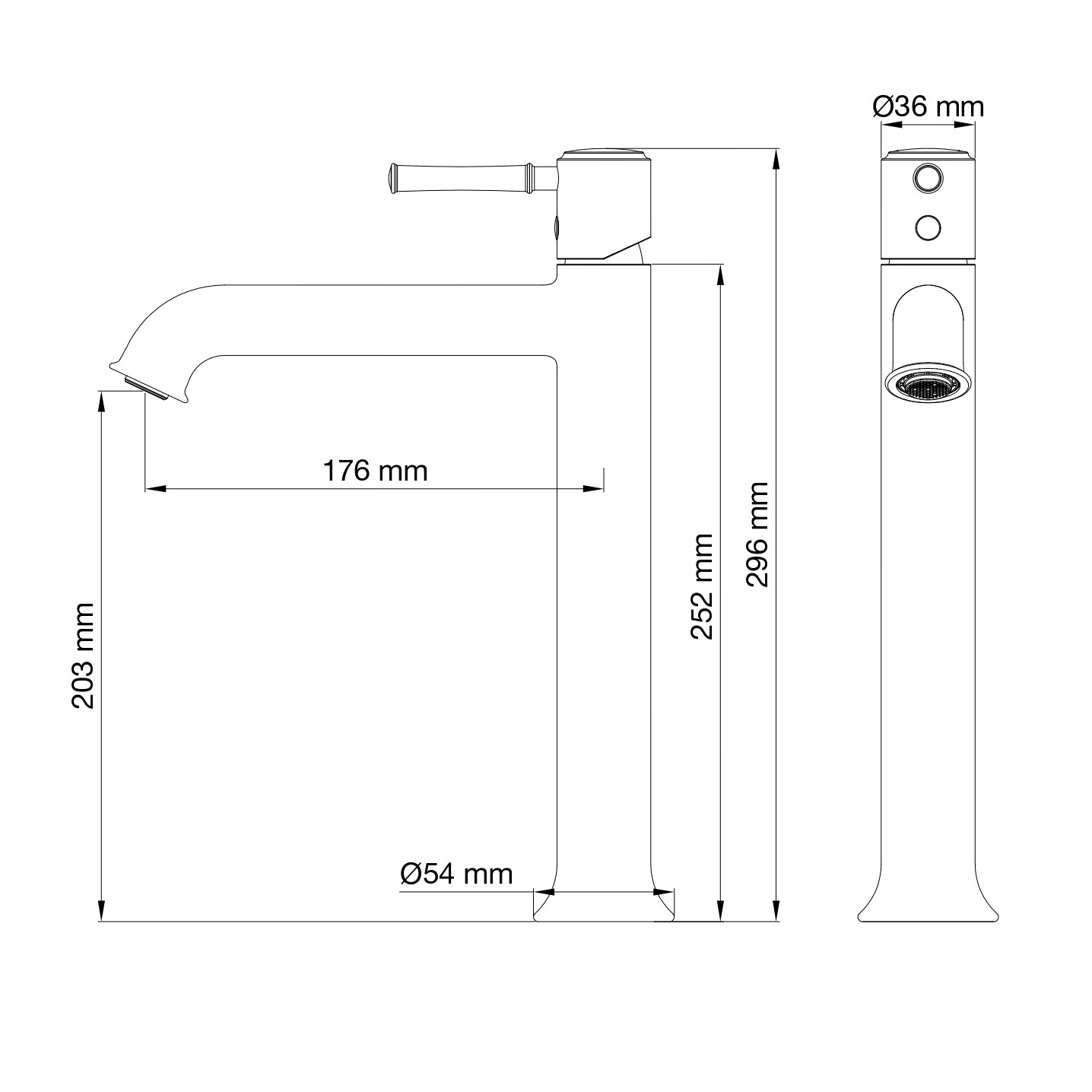Смеситель для раковины высокий WONZON & WOGHAND TOR, Розовое золото (WW-88019073-RG) - Gidratop.ru изображение