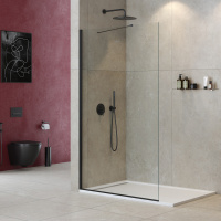 душевая перегородка универсальная LIBERTA-L-1-TB-125-C-NERO - Gidratop.ru изображение