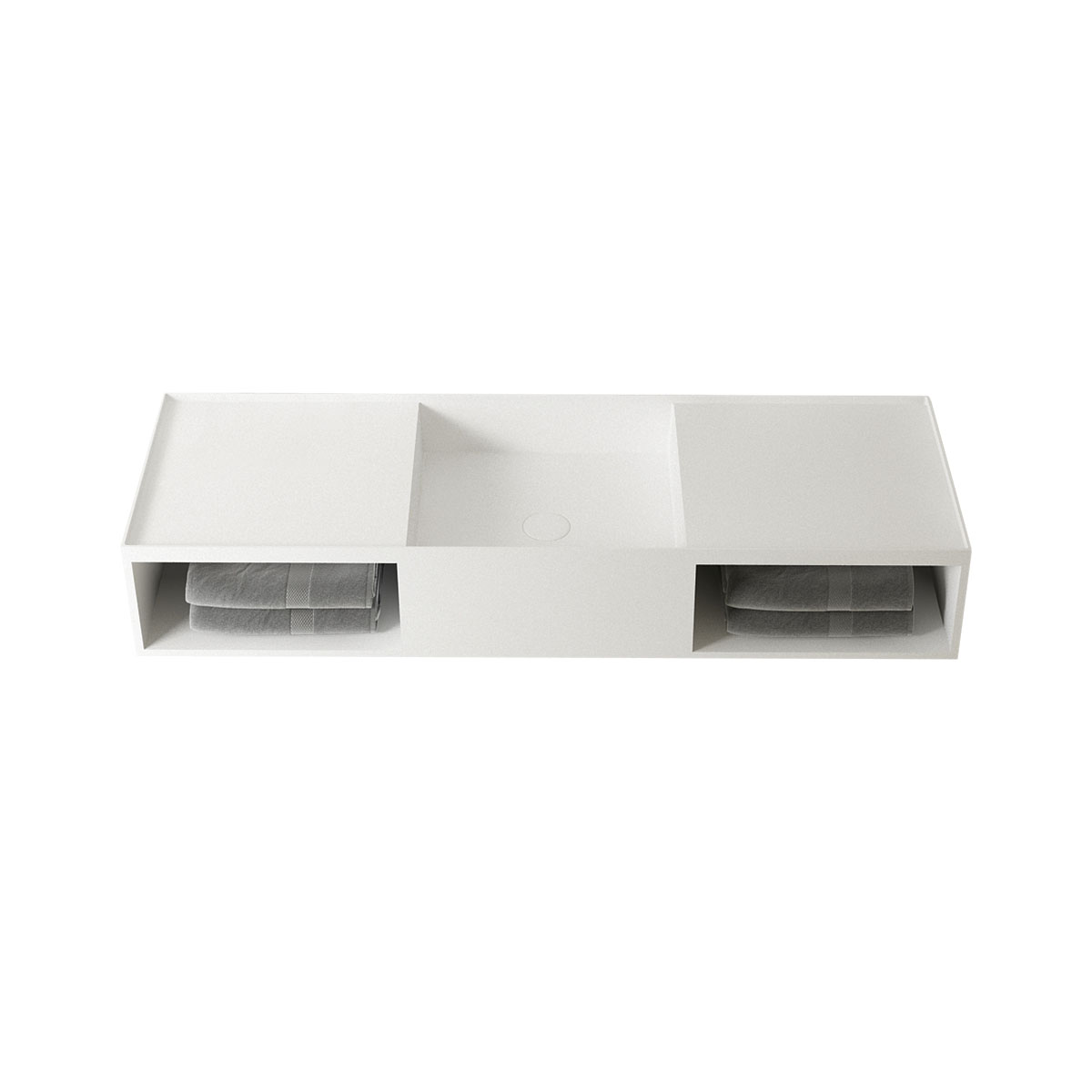 Раковина из искусственного камня Vincea VWB-6S212MW, 1200*400*200, подвесная, цвет белый матовый - Gidratop.ru изображение