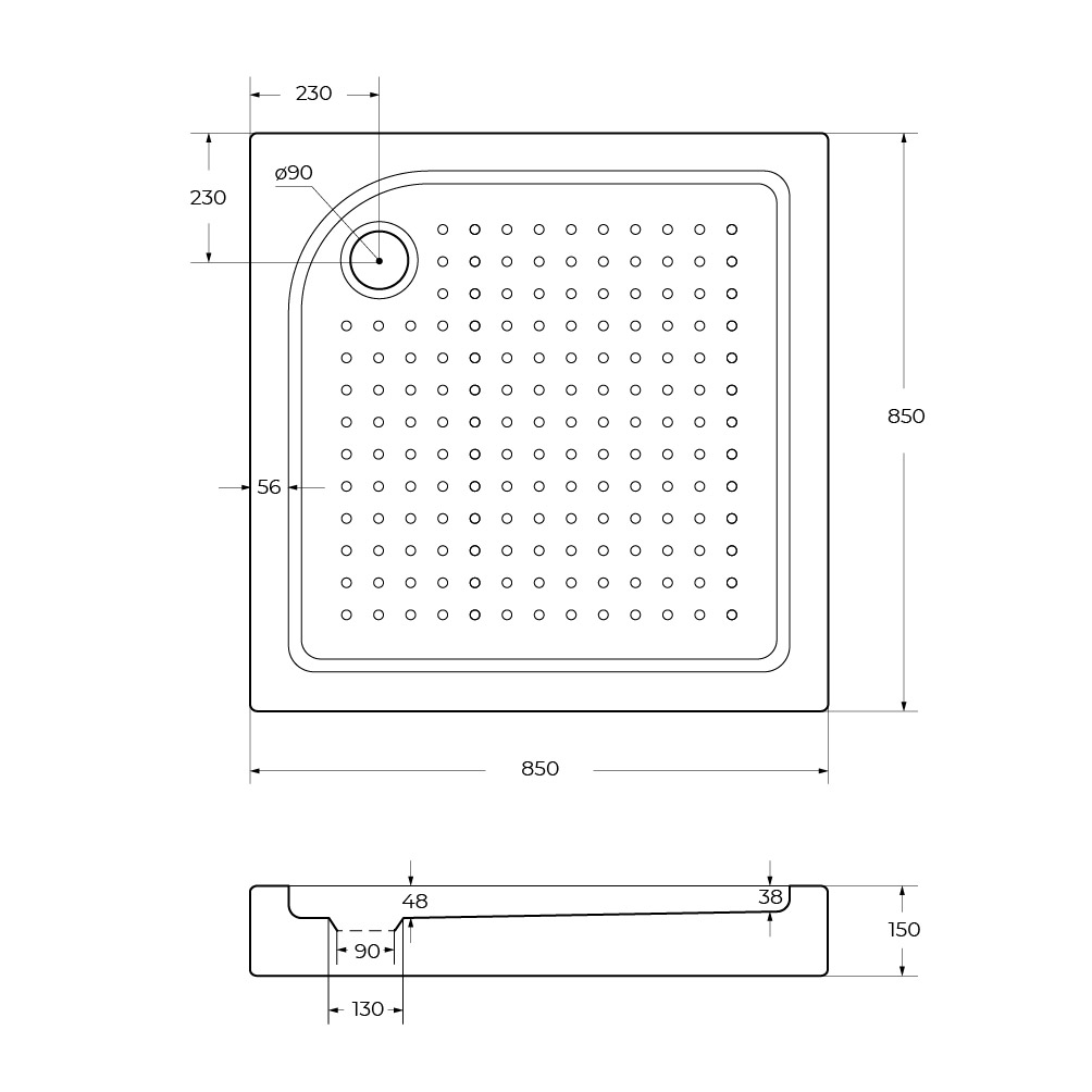 Акриловый поддон BelBagno TRAY-BB-A-85-15-W - Gidratop.ru изображение