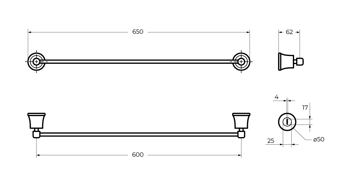 LIBERTY CZR-F-8981 Полотенцедержатель - Gidratop.ru изображение