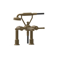 GESSI VENTI20 смеситель для установки на борт ванны на 2 отверстия, двухвентильный, с ручным душем и шлангом 1500 мм., цвет Antique Brass - Gidratop.ru изображение