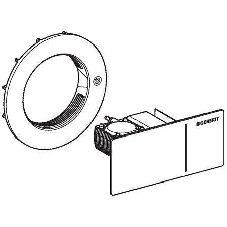 Клавиша Geberit Omega Type 70 115.083.SJ.1 для унитаза, двойной смыв, стекло/алюминий, цвет черный - Gidratop.ru изображение