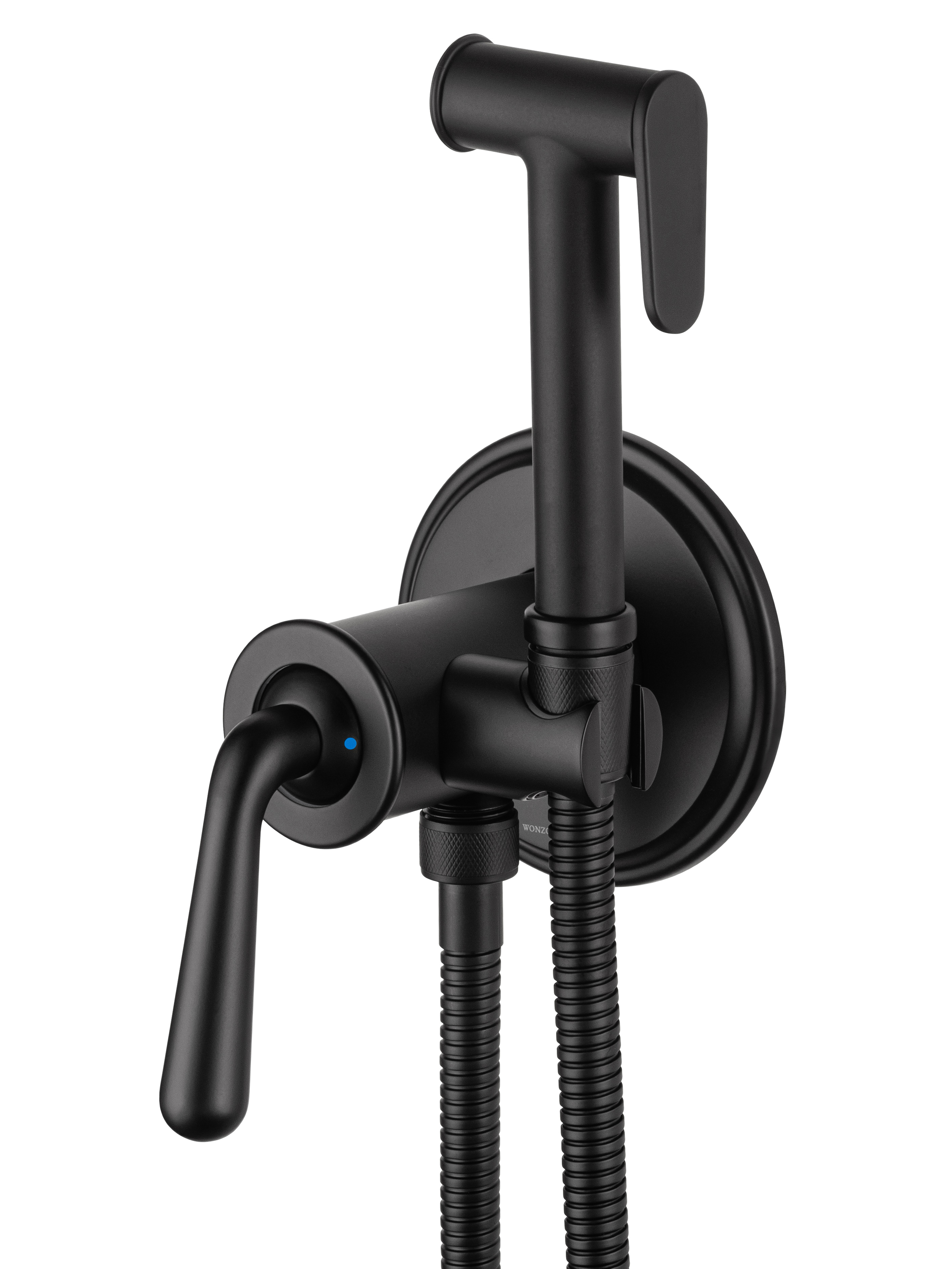 Смеситель с гигиеническим душем встраиваемый WONZON & WOGHAND STEAM, Черный матовый (WW- 88829008-MB) - Gidratop.ru изображение