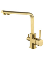 Смеситель для кухни c подключением фильтра WONZON & WOGHAND, Брашированное золото (WW-88458003-BG) - Gidratop.ru изображение