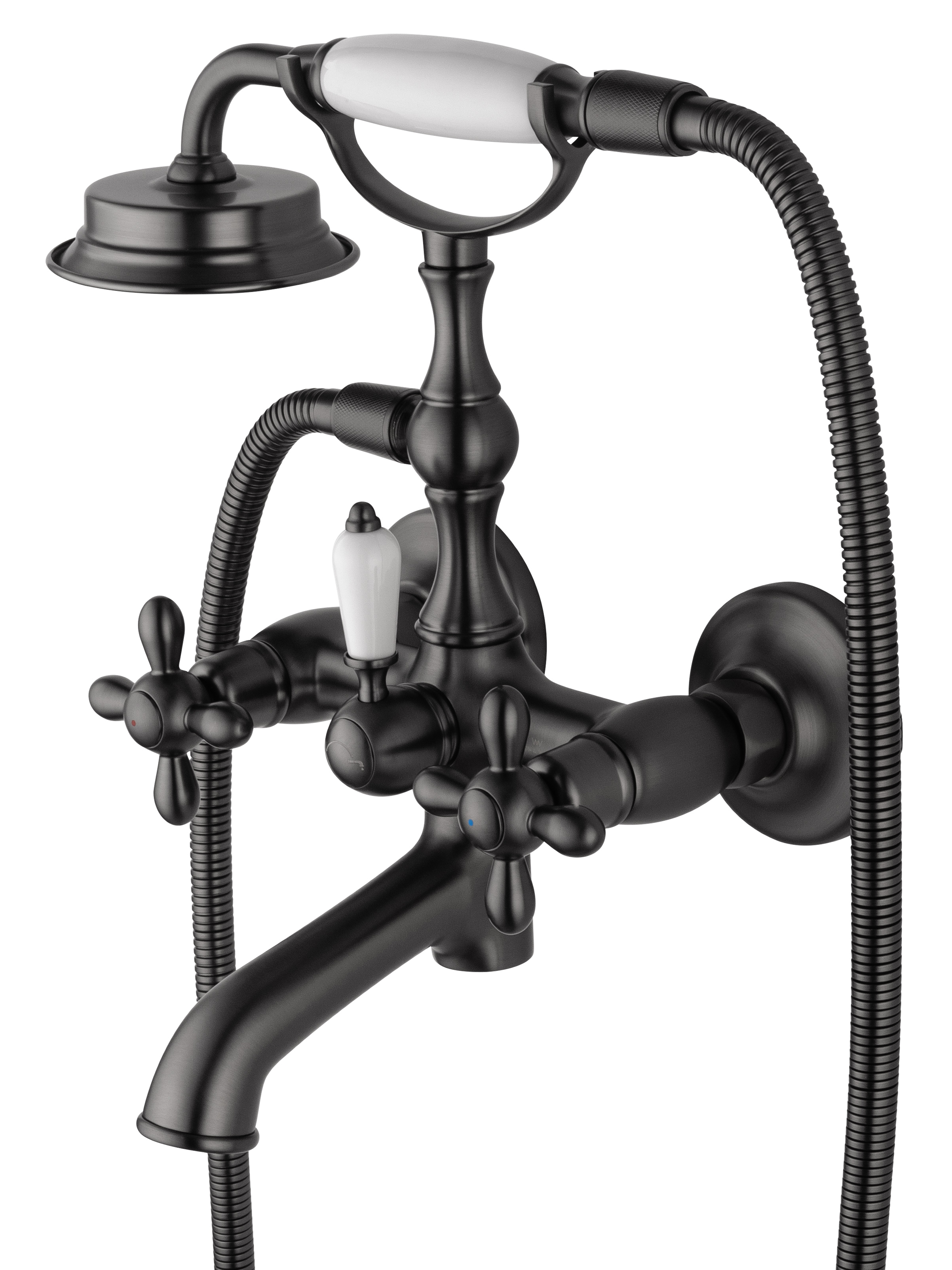 Смеситель для ванны с душем WONZON & WOGHAND RETRO, Темный графит (WW-88639020-BGM) - Gidratop.ru изображение