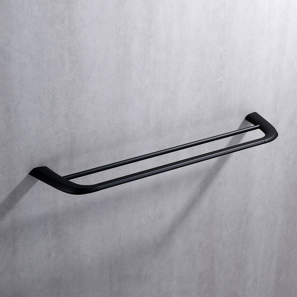 Полотенцедержатель двойной ABBER Nord AA1553B черный матовый - Gidratop.ru изображение