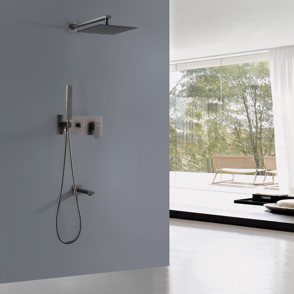 Душевая система ABBER Daheim AF8217NG скрытого монтажа с изливом, никель - Gidratop.ru изображение