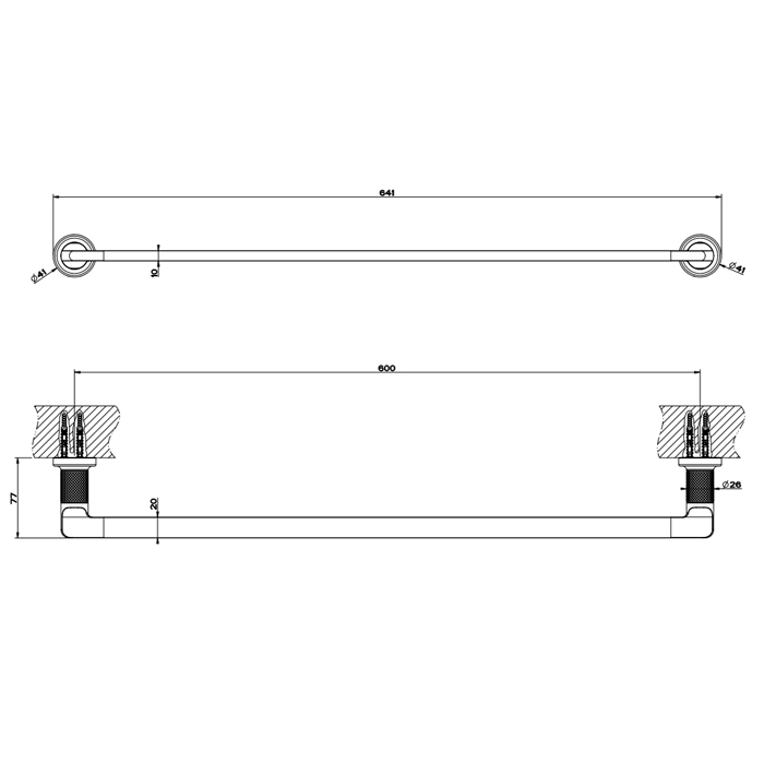 GESSI INCISO полотенцедержатель, 60 см, цвет: Black XL - Gidratop.ru изображение