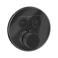 GESSI HI-FI COMFORT смеситель настенный встраиваемый, термостатический, с 2 запорными кнопками, цвет Black Metal PVD