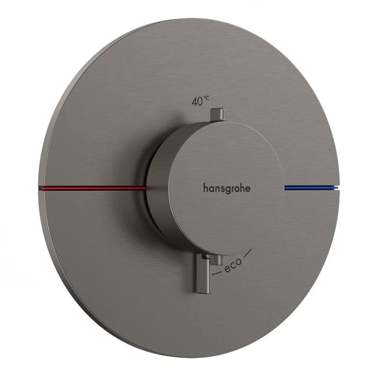 Смеситель Hansgrohe ShowerSelect Comfort S, 15559340, для душа, термостатический, шлифованный черный хром - Gidratop.ru изображение