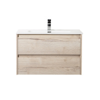 KRAFT База под раковину подвесная с фрезерованными ручками по всей длине фасада с двумя выкатными ящиками, Rovere Galifax Bianco, 800x450x500, KRAFT-800-2C-SO-RGB - Gidratop.ru изображение